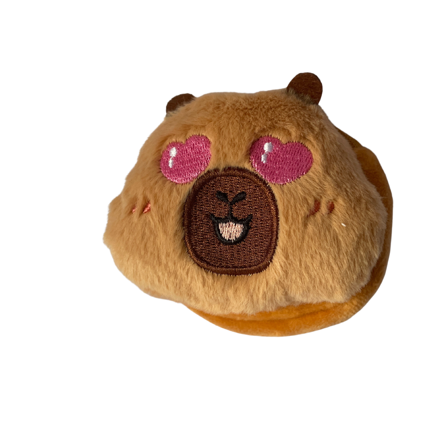Love - Capybara coin purse keychain with clip and heart eyes
