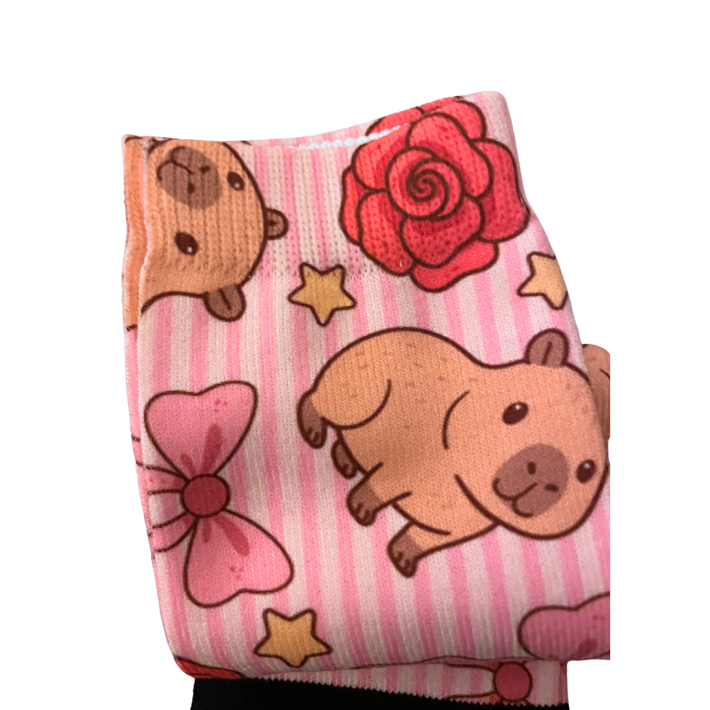 Coquette Capybara, bow & Rose Socks (kids)