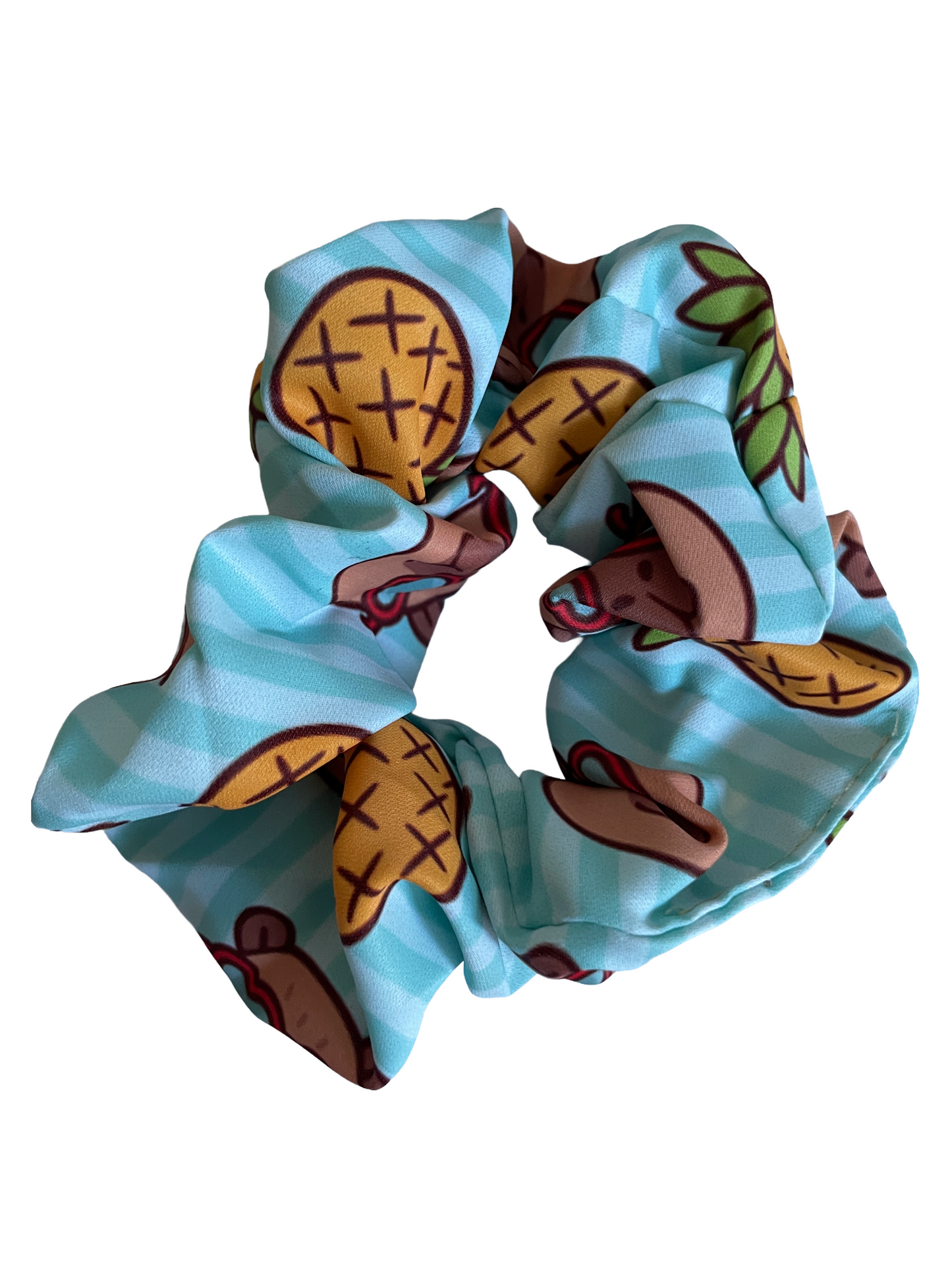 Cute tropical capybara scrunchie