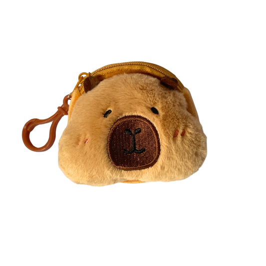 Happy - Capybara Plush Coin Purse with Clip