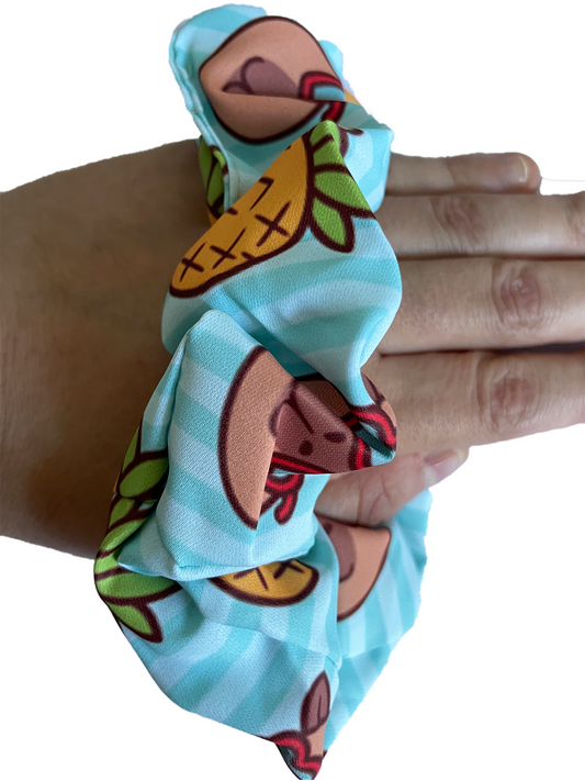 Cute tropical capybara scrunchie