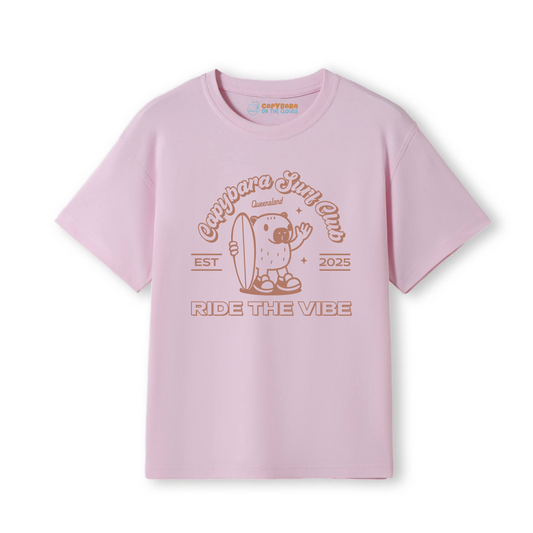 Capybara Surf Club Tee – Ride the Vibe | 100% Cotton Unisex T-Shirt for kids