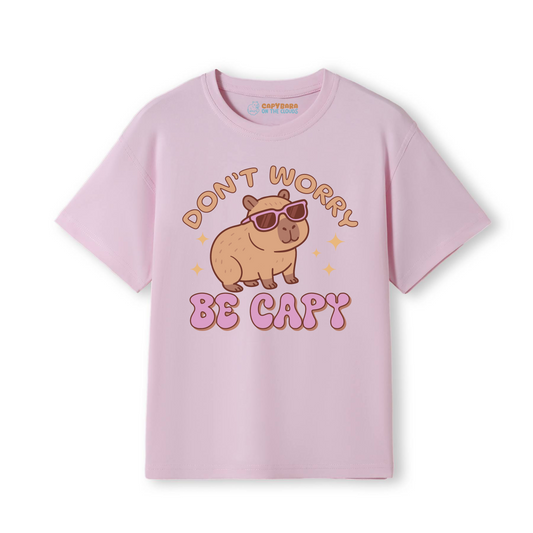 Don’t Worry, Be Capy – Cartoon Capybara Tee | 100% Cotton Unisex T-Shirt