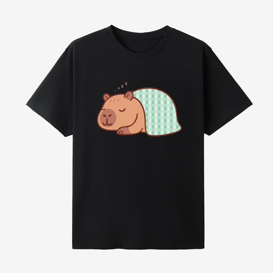 Sleepy Capybara T-Shirt – Whimsical Animal Tee