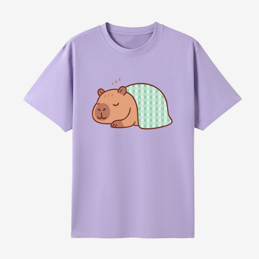 Sleepy Capybara T-Shirt – Whimsical Animal Tee