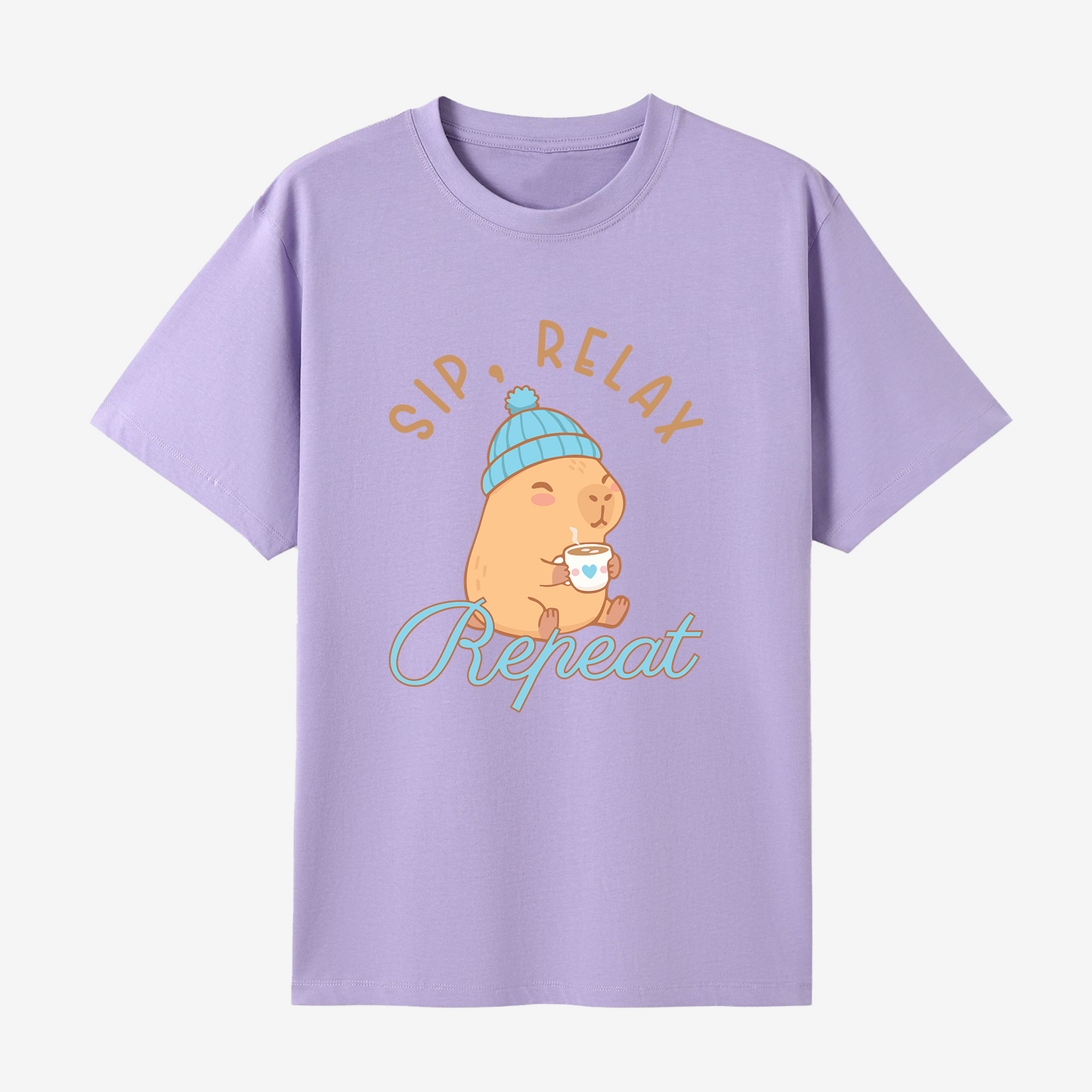 Sip Relax Repeat Capybara Hot Chocolate Shirt, Cosy Capybara Graphic Tee