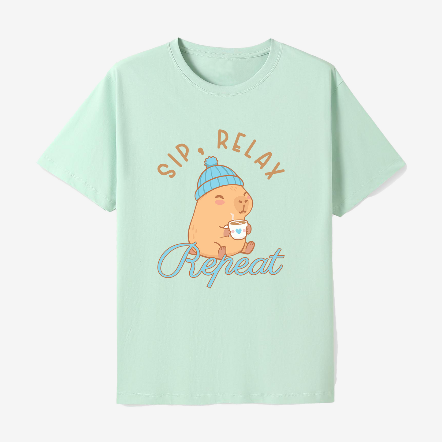 Sip Relax Repeat Capybara Hot Chocolate Shirt, Cosy Capybara Graphic Tee