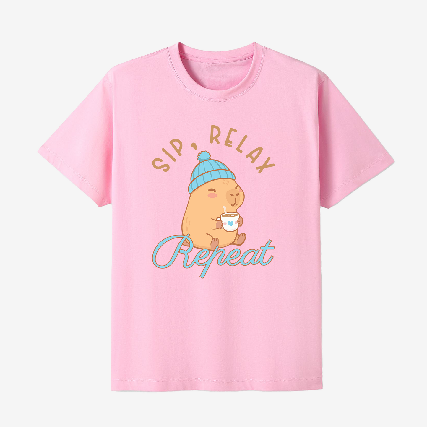 Sip Relax Repeat Capybara Hot Chocolate Shirt, Cosy Capybara Graphic Tee