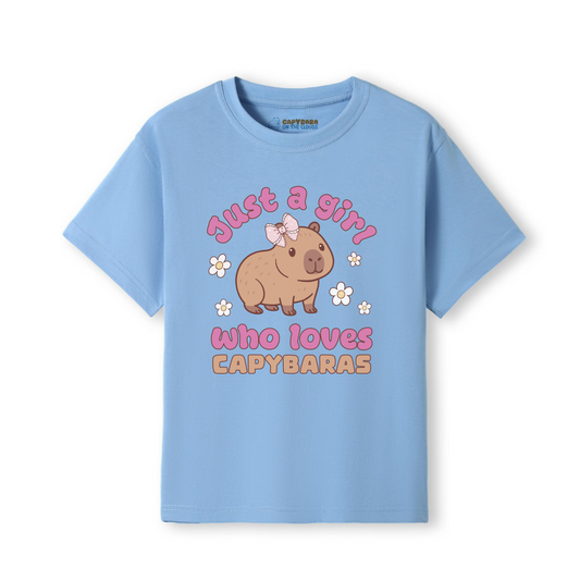Just a girl who loves capybaras - 100% Cotton Unisex T-Shirt for kids