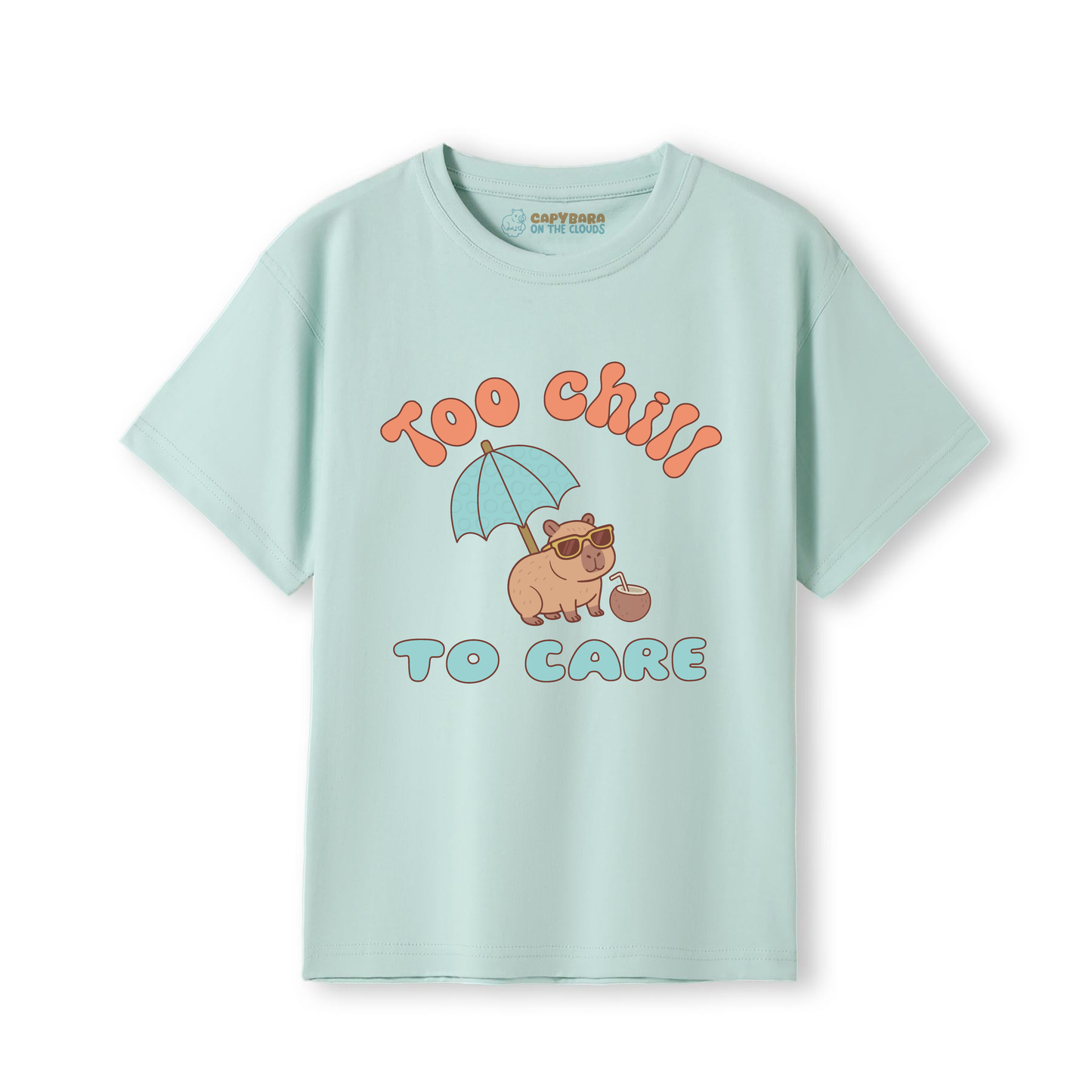 Too Chill to Care Capybara T-Shirt – Funny Animal Tee for kids