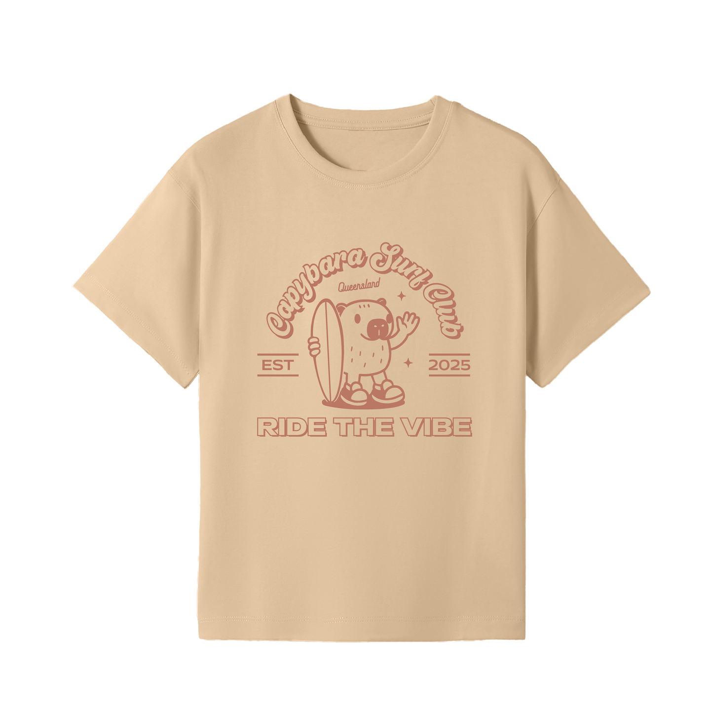 Capybara Surf Club Tee – Ride the Vibe | 100% Cotton Unisex T-Shirt for kids