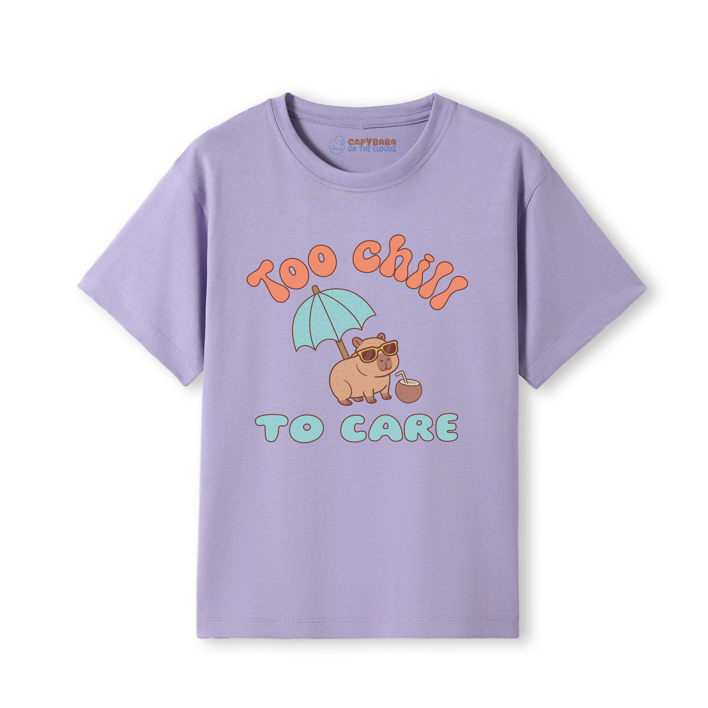 Too Chill to Care Capybara T-Shirt – Funny Animal Tee for kids