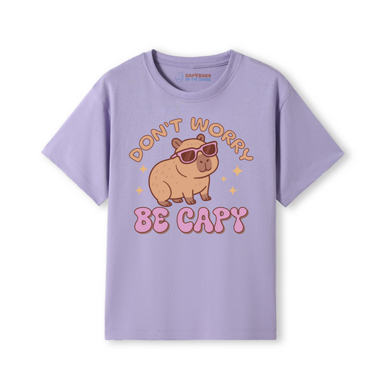 Don’t Worry, Be Capy – Cartoon Capybara Tee | 100% Cotton Unisex T-Shirt